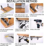 Picture of Folding Shelf Brackets - 10 Inch / 20 Inch Heavy Duty Stainless Steel Collapsible Shelf Bracket for Bench Table, Space Saving DIY Bracket, 