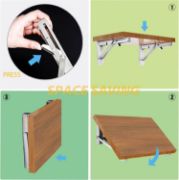 Picture of Folding Shelf Brackets - 10 Inch / 20 Inch Heavy Duty Stainless Steel Collapsible Shelf Bracket for Bench Table, Space Saving DIY Bracket, 