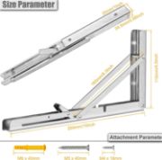 Picture of Folding Shelf Brackets - 10 Inch / 20 Inch Heavy Duty Stainless Steel Collapsible Shelf Bracket for Bench Table, Space Saving DIY Bracket, 