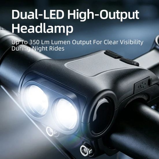 Picture of High-intensity Road and Mountain bike lights, night riding lights, super loud bell