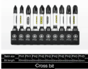 Picture of Japanese-style hex bit, premium high-hardness electric cross screwdriver bit, ratchet screwdriver head