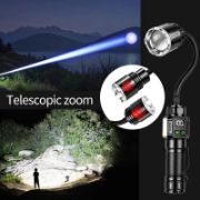 Picture of Bendable Magnetic Work Light, USB Rechargeable Work Light with Digital Display, Zoomable Strong Beam Flashlight, Adjustable Hose for Multi-angle Illumination, Shop and Repair Light