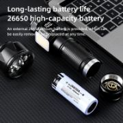 Picture of Bendable Magnetic Work Light, USB Rechargeable Work Light with Digital Display, Zoomable Strong Beam Flashlight, Adjustable Hose for Multi-angle Illumination, Shop and Repair Light