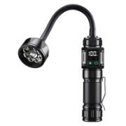 Picture of Bendable Magnetic Work Light, USB Rechargeable Work Light with Digital Display, Zoomable Strong Beam Flashlight, Adjustable Hose for Multi-angle Illumination, Shop and Repair Light