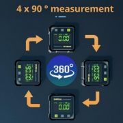 Picture of Digital Angle Finder with Electronic Laser – 4-Side Magnetic Angle Gauge, Cube Inclinometer with Backlight, High-Precision Measuring Tool for Woodworking, Table Saw, Hanging (Black)