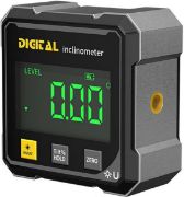 Picture of Digital Angle Finder with Electronic Laser – 4-Side Magnetic Angle Gauge, Cube Inclinometer with Backlight, High-Precision Measuring Tool for Woodworking, Table Saw, Hanging (Black)