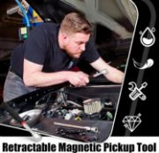 Picture of Extendable magnet pickup tool Telescopic Magnet Extendable 31" on Stick, magnet wand stick, magnetic sweepers tool, for Hard-to-Reach Mechanic Automotive clearance tools