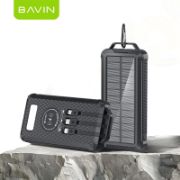 Picture of BAVIN 10000mAh Solar Power Bank with Wireless Charging, Built-in Flashlight, 3 Cables, 22.5W