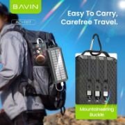Picture of BAVIN 10000mAh Solar Power Bank with Wireless Charging, Built-in Flashlight, 3 Cables, 22.5W