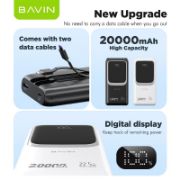Picture of Power bank BAVIN 20000 mAh  22.5w Fast Charging Mobile Charger USB Portable Display Digital  (Black)