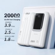 Picture of Power bank BAVIN 20000 mAh  22.5w Fast Charging Mobile Charger USB Portable Display Digital  (Black)