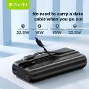 Picture of Power bank BAVIN 20000 mAh  22.5w Fast Charging Mobile Charger USB Portable Display Digital  (Black)