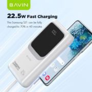 Picture of Power bank BAVIN 20000 mAh  22.5w Fast Charging Mobile Charger USB Portable Display Digital  (Black)